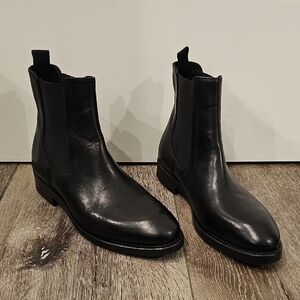NWT the last conspiracy Black Leather Chelsea Boots Lofn 6